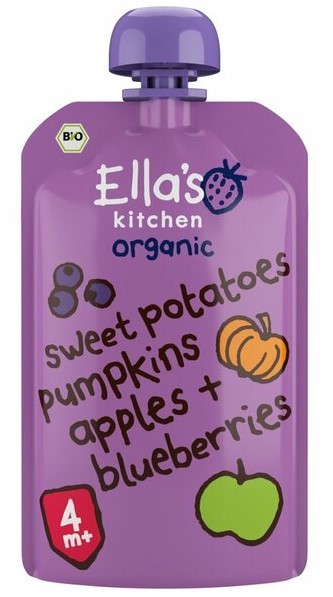 ella's kitchen Sweet potato pumpkin apple blueberrry 4+ maanden 120g