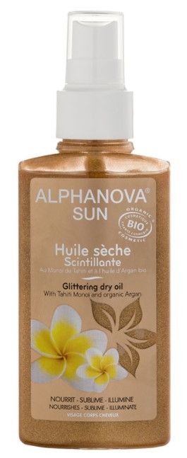 Alphanova Sun Vegan dry oil spray glitter bio 125ml