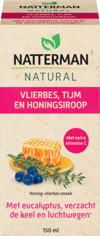 Natterman Natural vlierbes, tijm en honingsiroop 150 ml