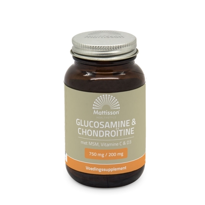 Mattisson HealthStyle Glucosamine chondroïtine met msm, vitamine c & d3 60 Tabletten
