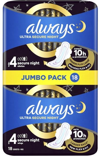 Always Maandverband ultra secure nacht 18st