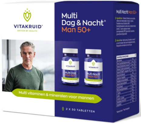 Vitakruid Multi dag & nacht man 50+ 2 x 30 tabletten