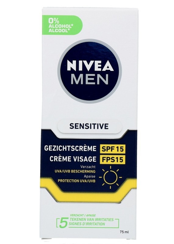 Nivea Men sensitive gezichtscrème spf15 75 ML