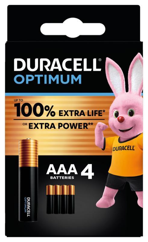 Duracell Alka optimum aaa 4 Stuks