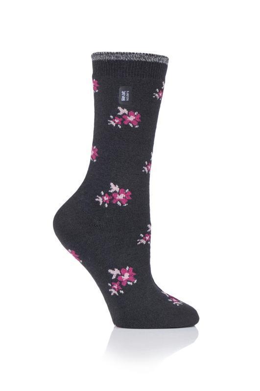heat holders Ladies ultra lite socks maat 4-8 bellis charcoal 1paar