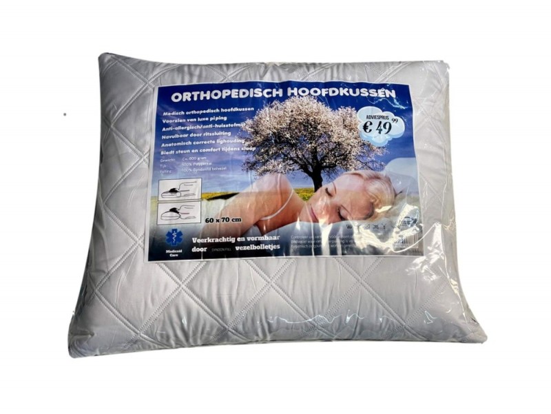 merkloos Orthopedisch hoofdkussen katoen