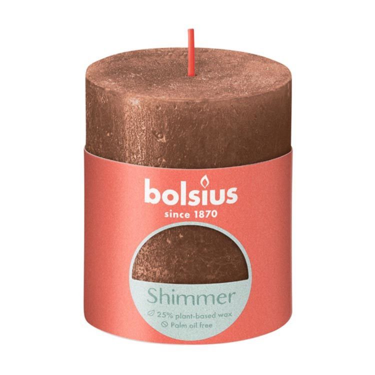 Bolsius Shimmer stompkaars copper 8cm