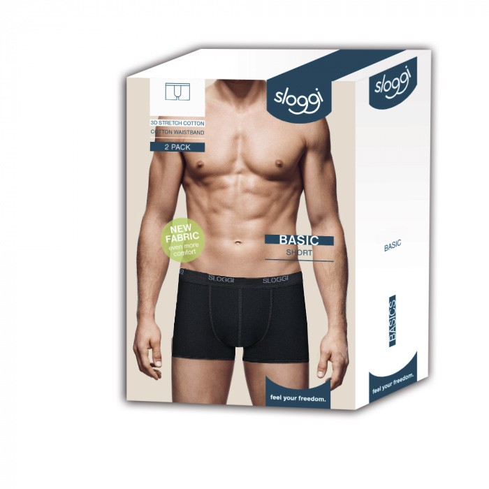 Sloggi Men basic short 2 pack zwart 8