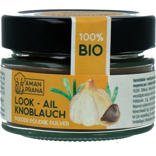 amanprana Zwarte knoflookpoeder bio 60 Gram