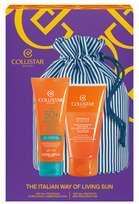 Collistar Active protection sun cream spf 50 100 ml + aftersun shower shampoo 150 ml + sun pouch 100 +150 ML