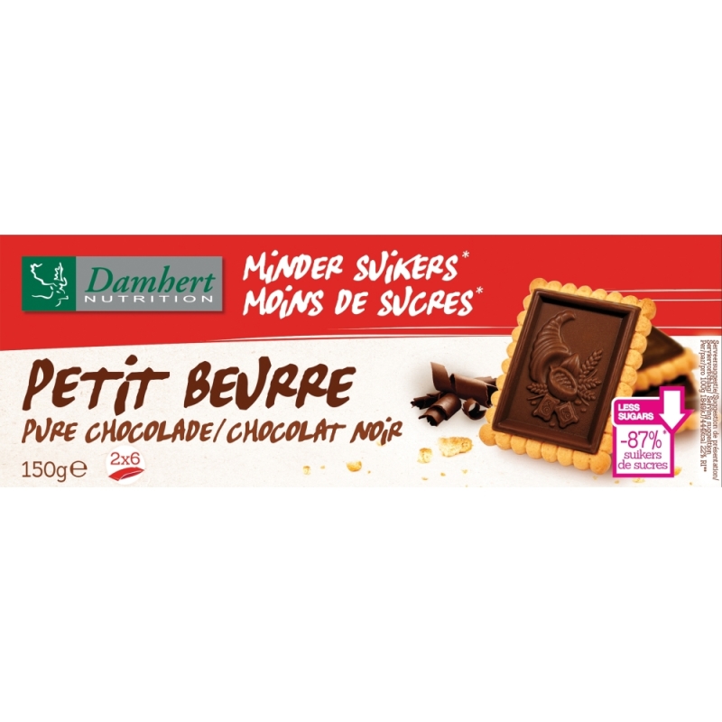 Damhert Petit beurre puur minder suikers 150g