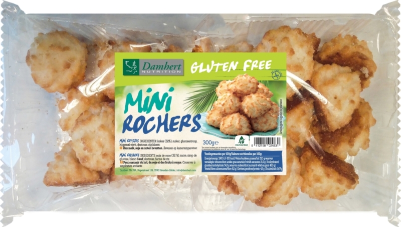 Damhert Mini kokosrotsen glutenvrij 300 Gram