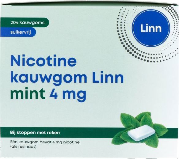 Linn Nicotine kauwgom mint 4 mg 204 Stuks