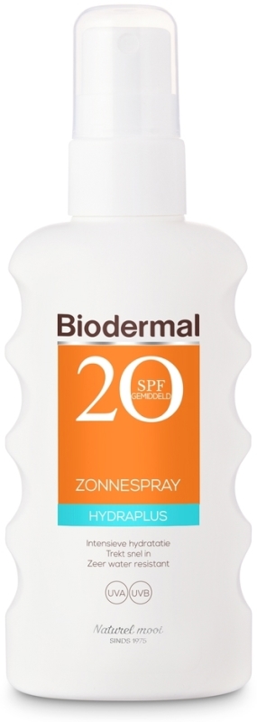 Biodermal Zonnebrand spray hydraplus spf20 175ml