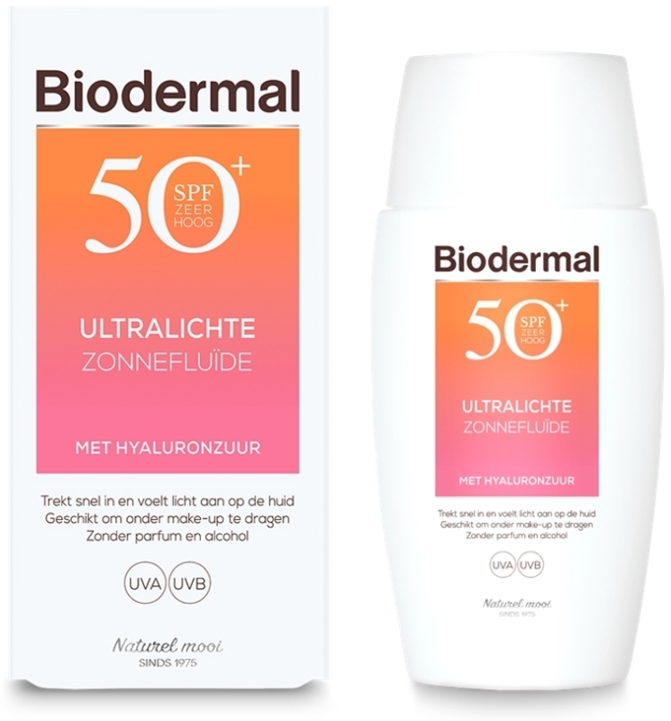 Biodermal Ultralichte zonnefluïde gezicht spf50+ 40 ML