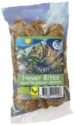 Corn Crake Haver bites zwarte peper-sesam 150gr