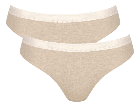 Sloggi Go ribbed dames tai 2 pack grey combination maat xl