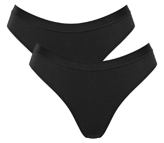 Sloggi Go casual dames high leg 2 pack black maat s