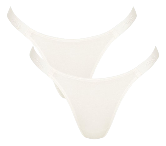 Sloggi Go casual dames tiny tanga 2 pack silk white maat s