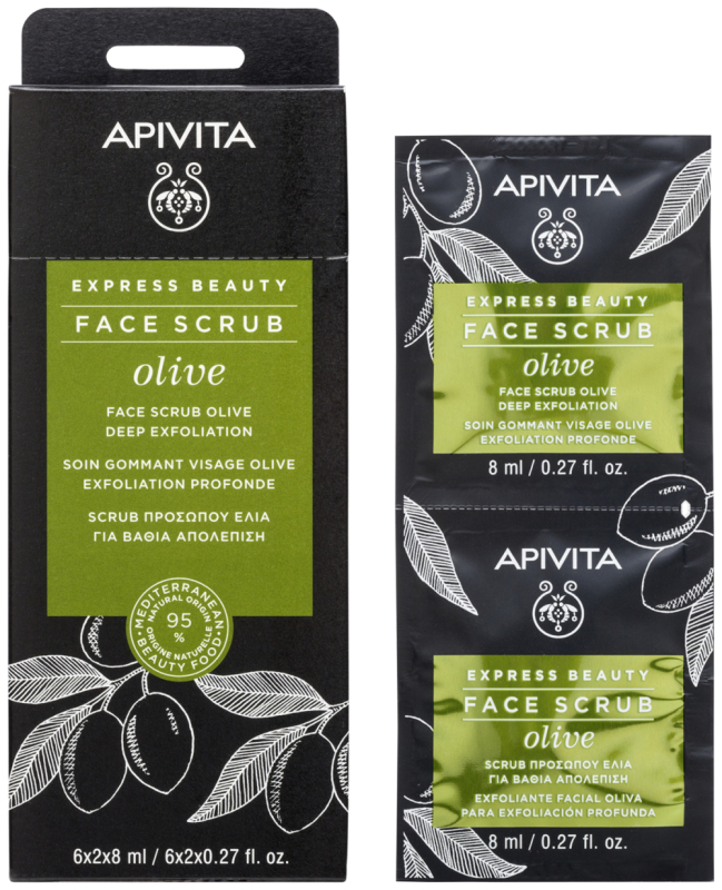 Apivita Express beauty intensief exfoliërende gezichtsscrub met olijf 2 x 8 ML