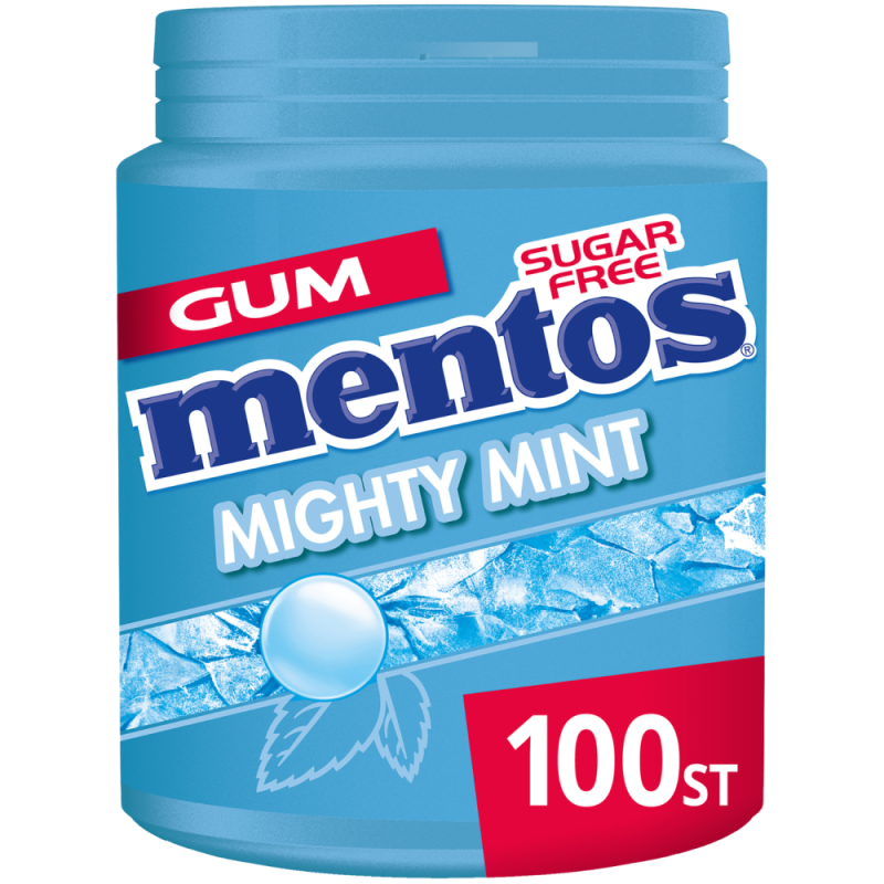 Mentos Kauwgom mighty mint pot 100 stuks