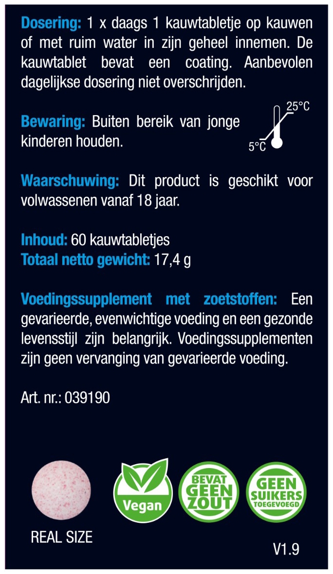 Lucovitaal Vitamine B12 1000mcg 60 kauwtabletten