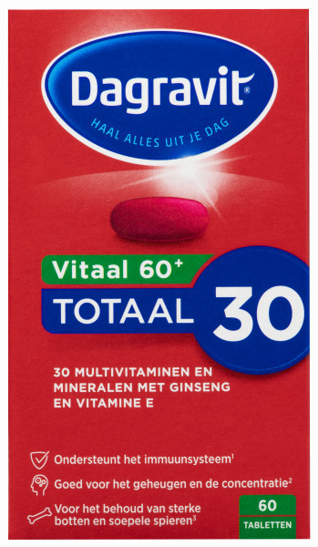 Totaal 30 Extra Vitaal 60+ Multivitaminen en Mineralen 60 tabletten