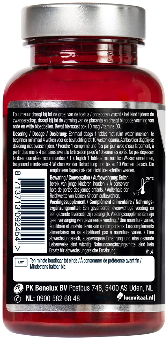 Lucovitaal Foliumzuur + Vitamine D3 120 tb