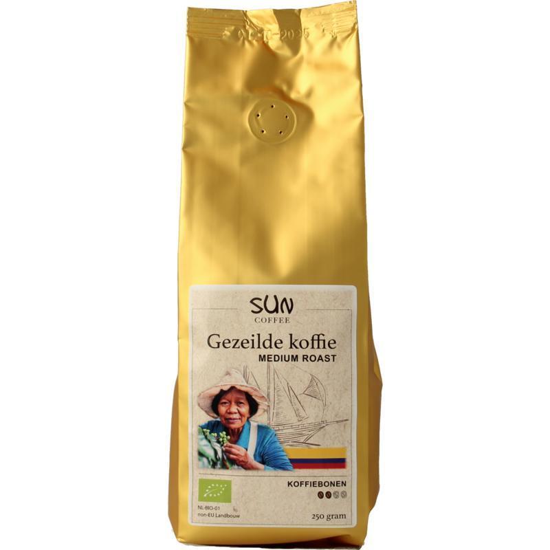 Gezeilde koffiebonen medium roast bio 250g
