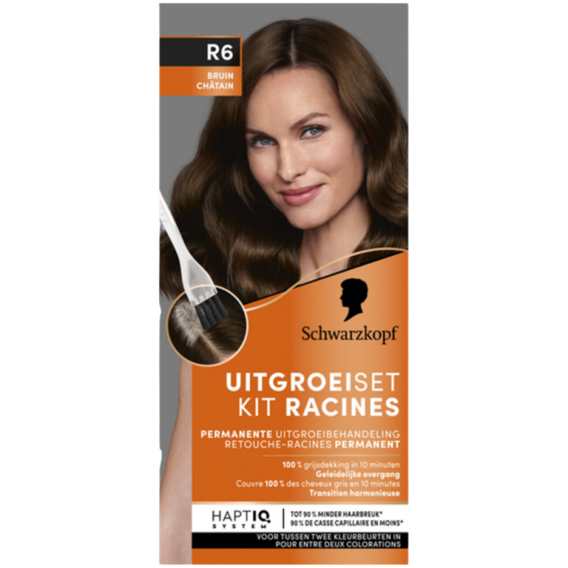 Uitgroeiset Haarverf Bruin R6 1 set