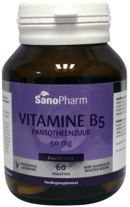 Vitamine b5 pantotheenzuur 50 mg 60tab