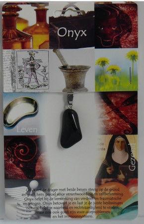 Hanger gezondheidssteen onyx 1kaart
