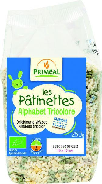 Priméal Primeal Pasta Driekleurig Alfabet 250g