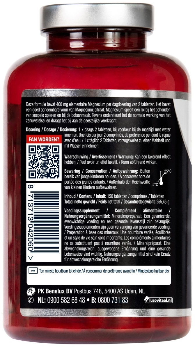 Lucovitaal Magnesium 400mg Citraat 150 tabletten