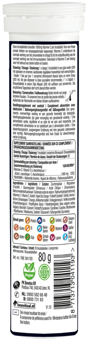 Lucovitaal Vitamine C 1000mg 20 bruistabletten