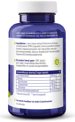 Vitakruid Lion's Mane 90 vegan capsules