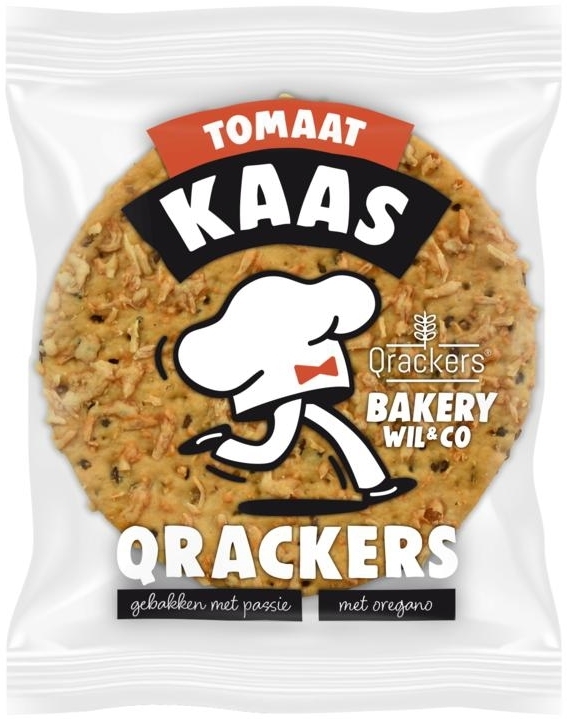 Qrackers crackers kaas tomaat 2st bio 46g
