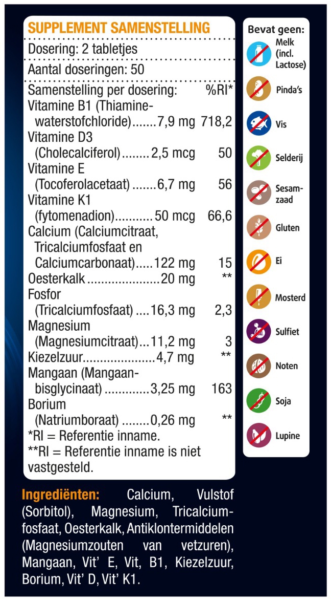 Lucovitaal Oesterkalk Calcium 100 tabletten