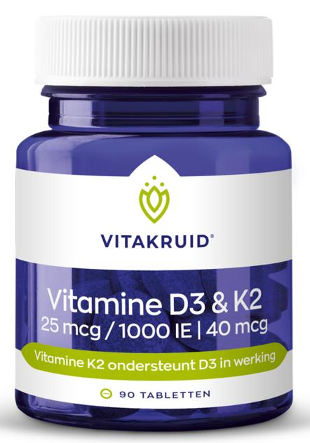 Vitamine D3 25 Mcg & K2 40 Mcg 90 tabletten