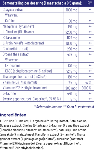 Vitakruid Elite Pre Workout Vrouw 284 Gram