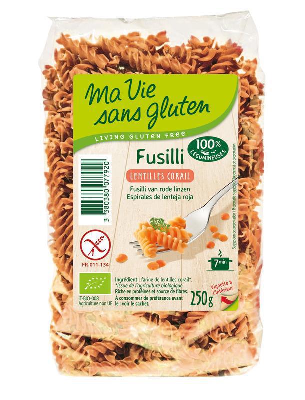 Fusilli van rode linzen 250g