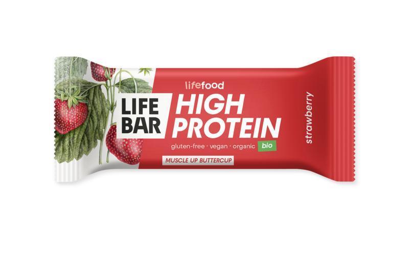Lifebar proteine aardbei bio 40G
