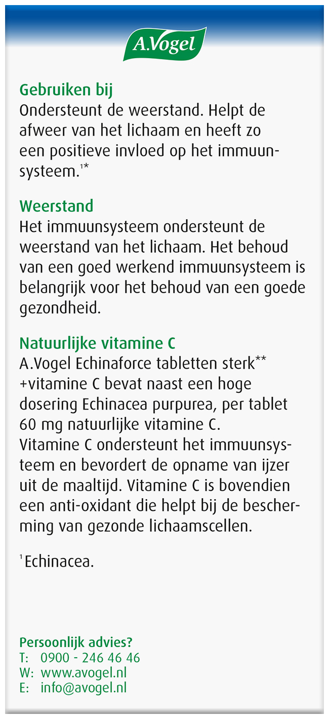 A.Vogel Echinaforce sterk + vitamine C tabletten 45 Stuks