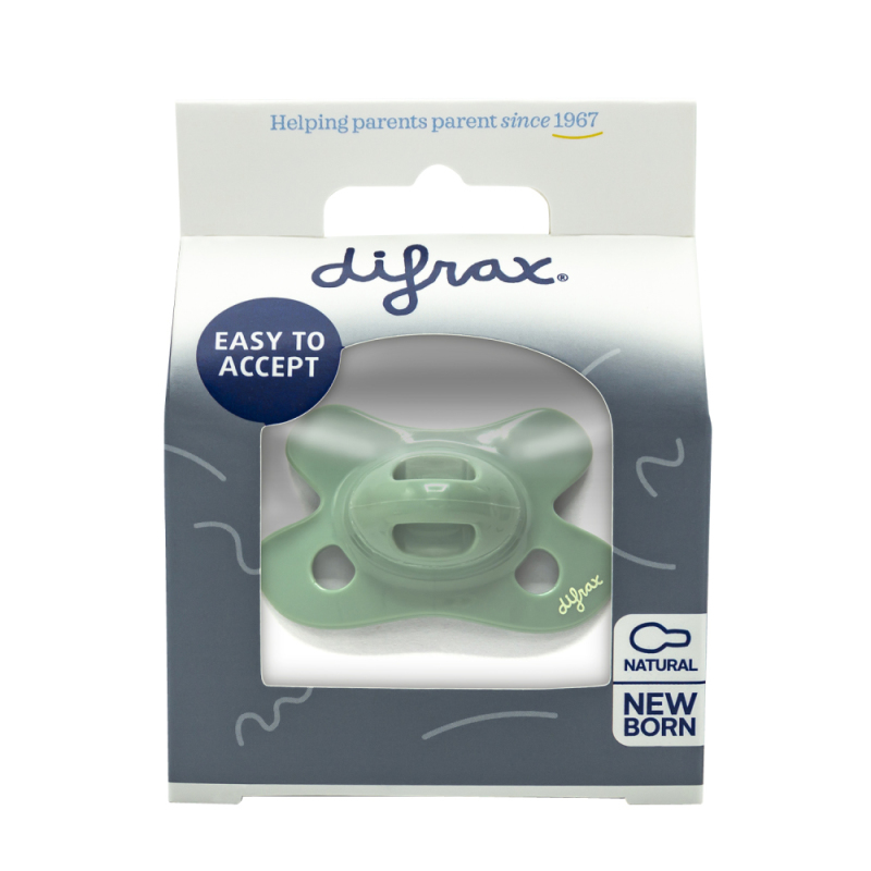 Difrax Fopspeen Natural Newborn Uni Sage 1stuk