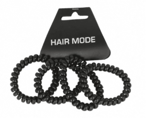 Haarelastiek Kabel Groot Zwart 4 Stuks