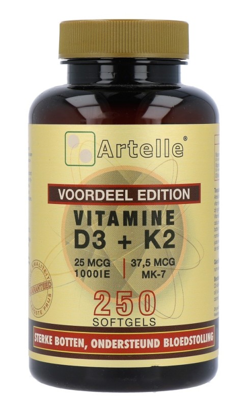 Vitamine D3 25mcg & K2 250 softgels