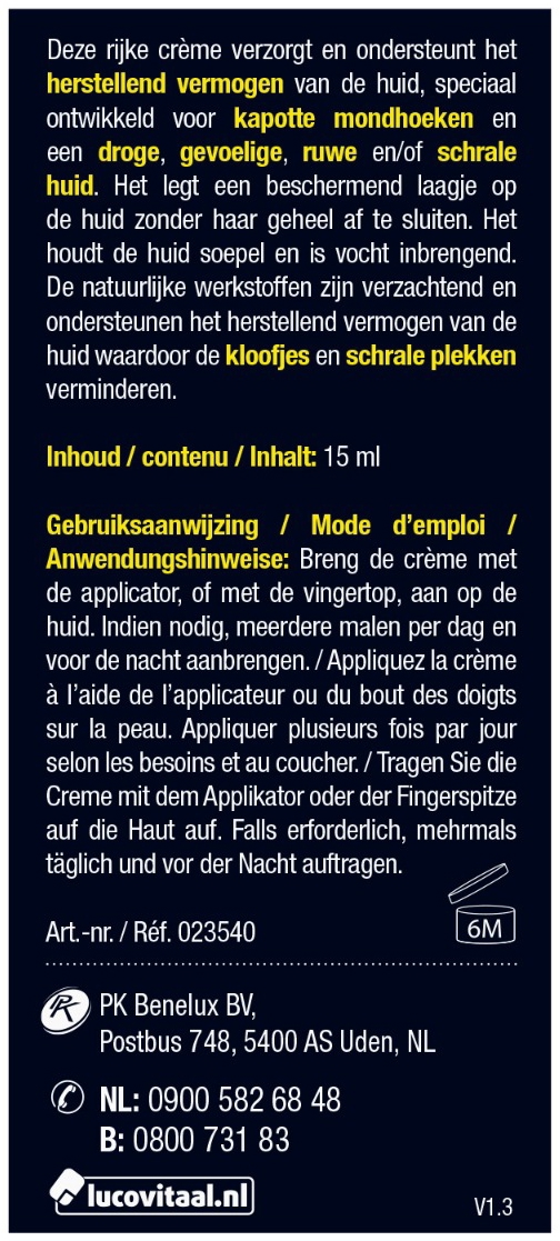Lucovitaal Kapotte Mondhoeken Crème 15ml