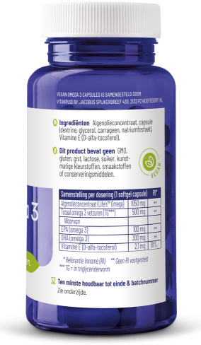 Vitakruid Vegan Omega-3 1000 Triglyceriden Capsules 60 softgel capsules