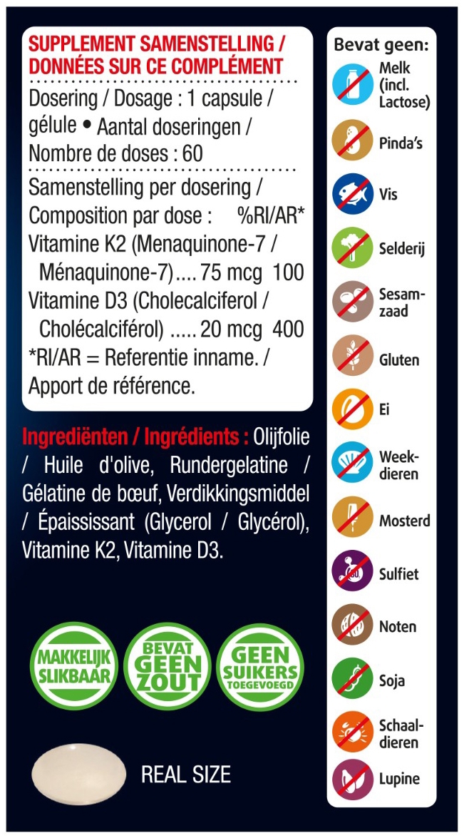 Lucovitaal Vitamine K2 + D3 60 Caps 60caps
