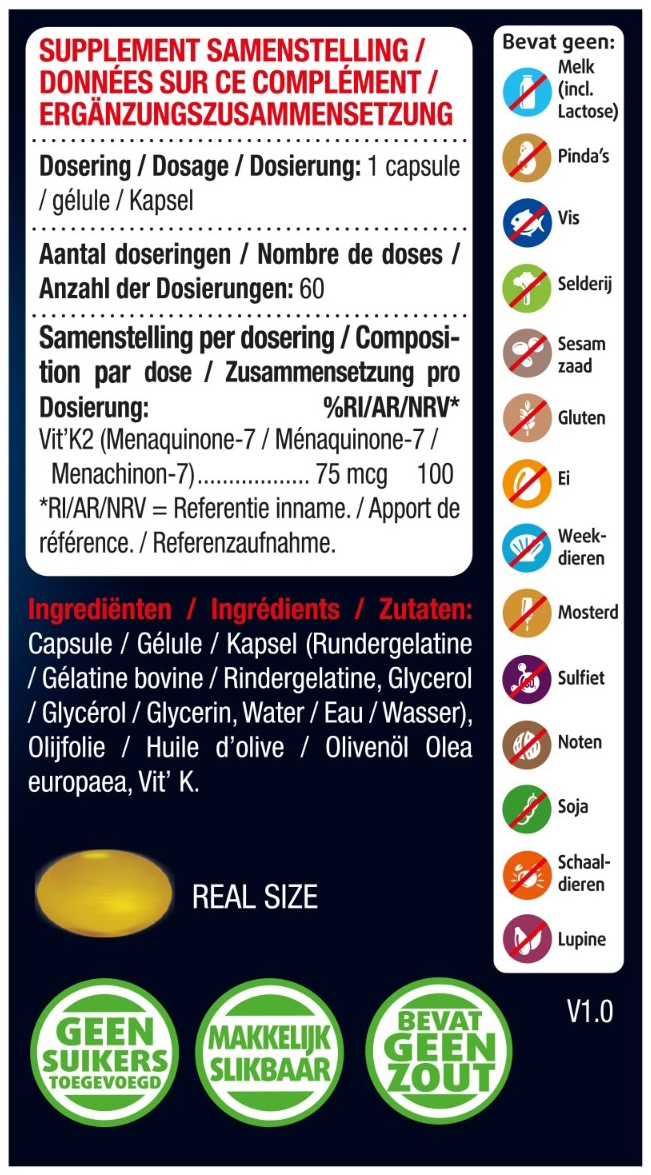 Lucovitaal Vitamine K2 75mcg 60 Caps 60caps